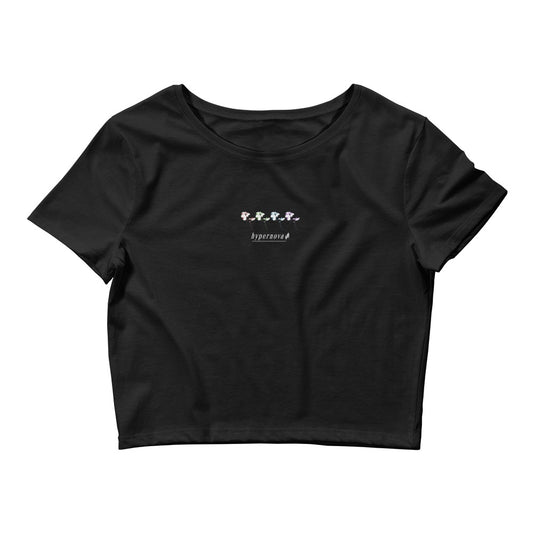 hypernova "sorry flowers" Cropped T-shirt (black)